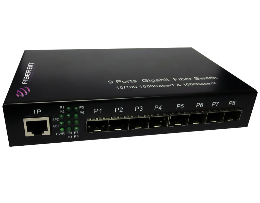 Fibre Ethernet Switch 8 Port Fibre SFP Slot to 1 Port 10/100/1000base-T