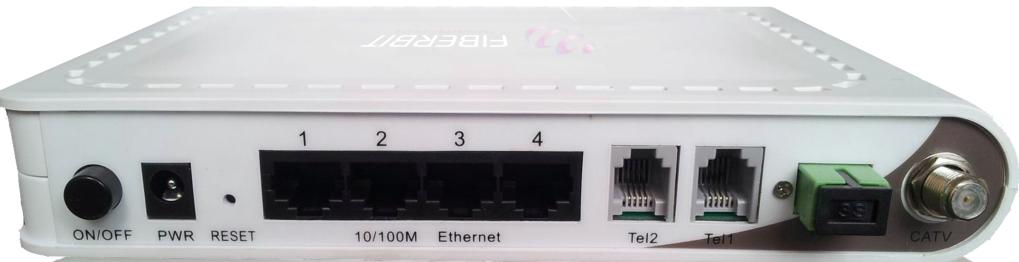 SFU - Single Family Unit EPON ONU 4 ports and 2 FXS voice and 1 TV